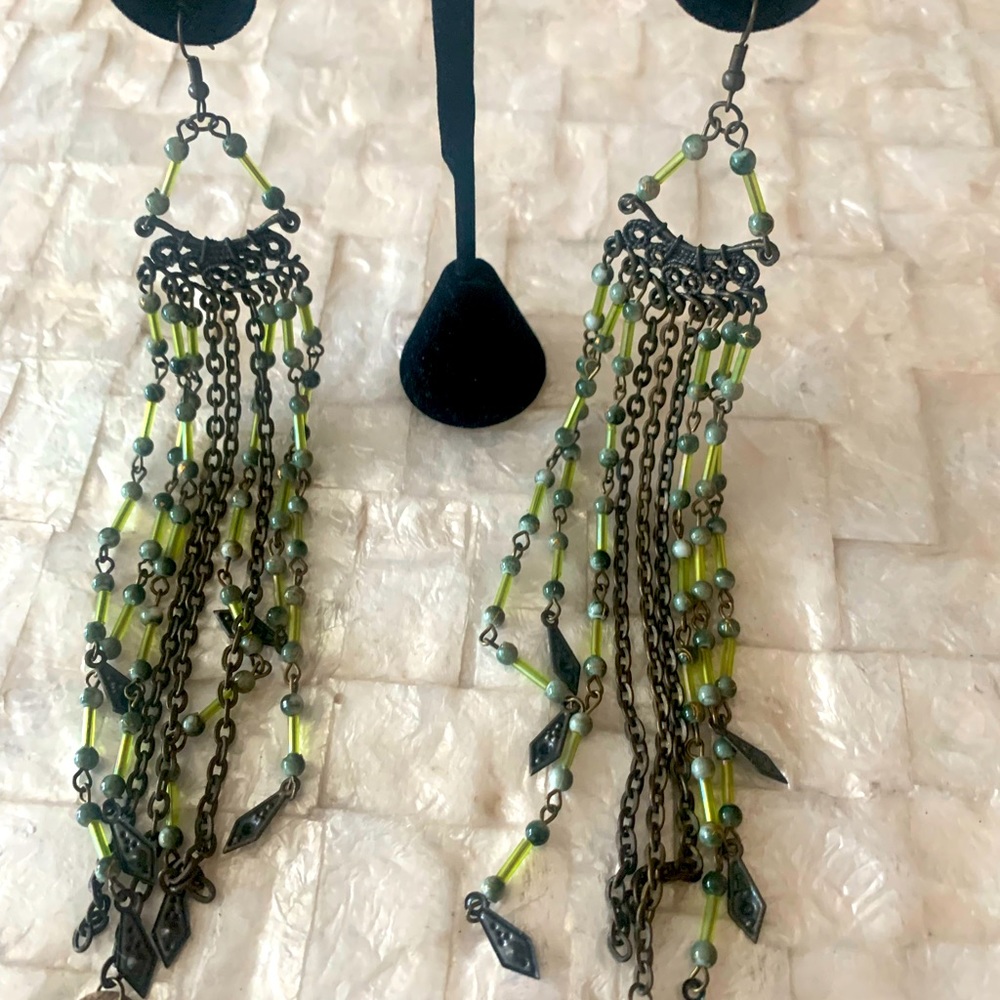 Spectacular Statement Dangling Beaded drop Earrings